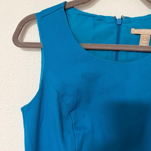 Banana Republic Women's Blue Sleeveless Dress Size 6 Petite - Picture 4 of 13